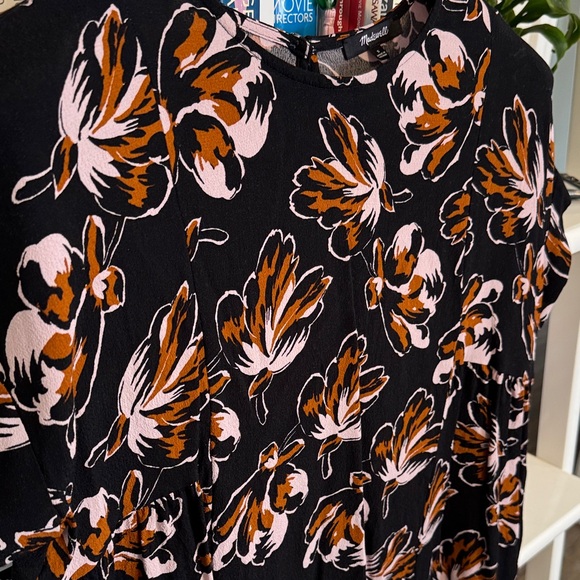 Madewell Floral Black, Brown and Pink Women's Top - Picture 4 of 7